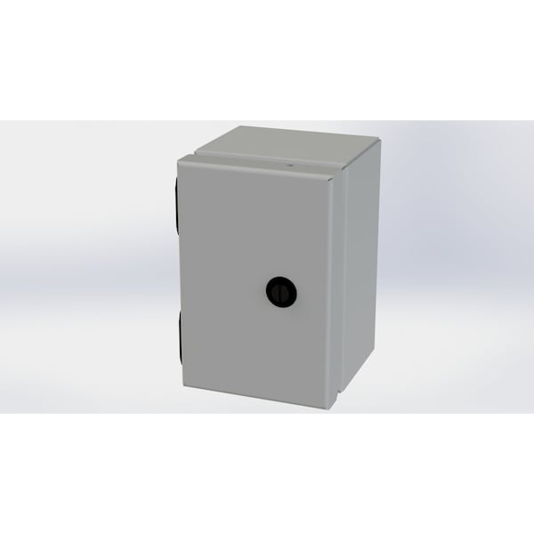 1/4 Turn Latch Electrical Enclosures, 6 in H, 4 in D, 4 in W, NEMA 3R, 4, 12, 13, Carbon Steel